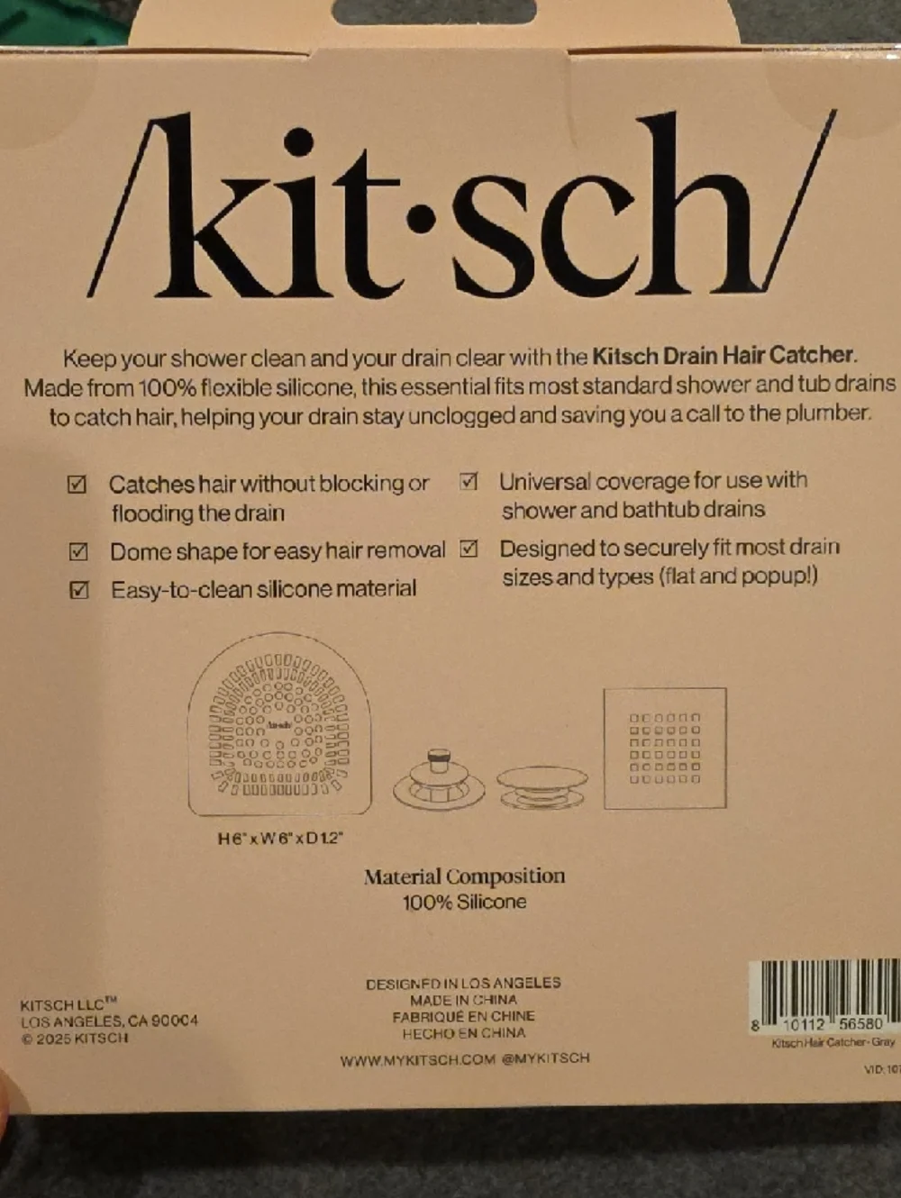 🐹♡Kitsch Drain Hair Catcher - Gray